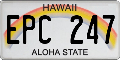 HI license plate EPC247