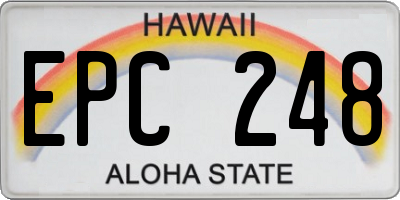 HI license plate EPC248