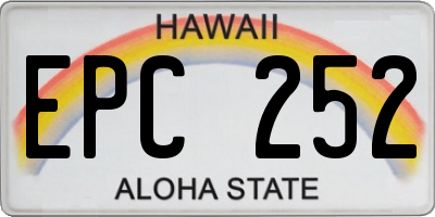 HI license plate EPC252