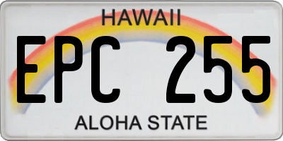 HI license plate EPC255