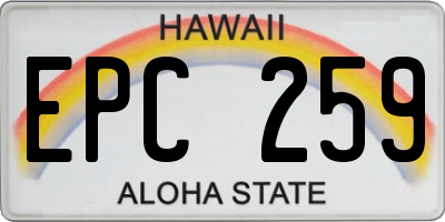HI license plate EPC259