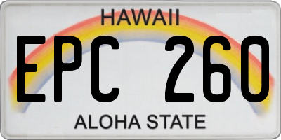 HI license plate EPC260