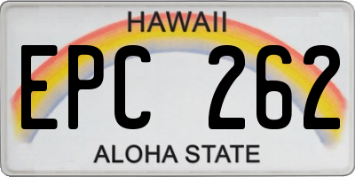 HI license plate EPC262