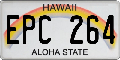 HI license plate EPC264