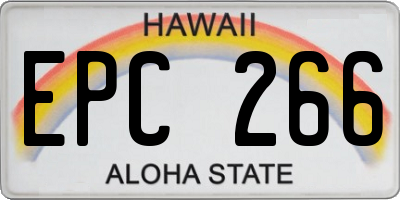 HI license plate EPC266
