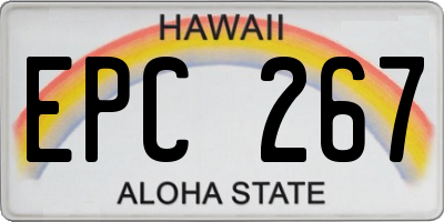 HI license plate EPC267