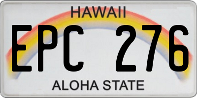 HI license plate EPC276