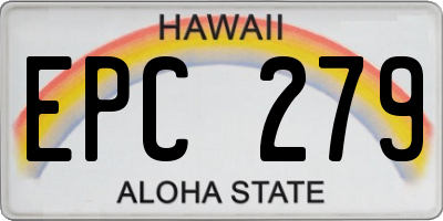 HI license plate EPC279