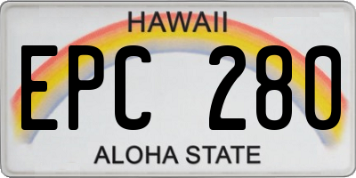 HI license plate EPC280