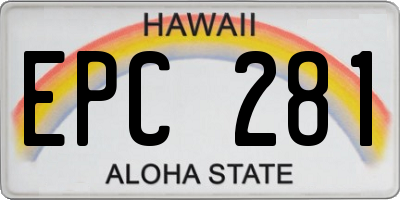 HI license plate EPC281