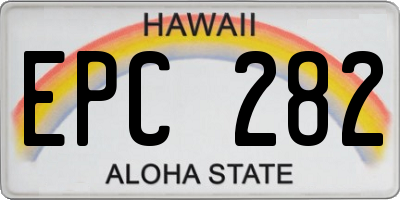 HI license plate EPC282