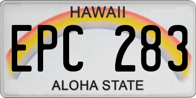 HI license plate EPC283