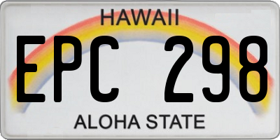 HI license plate EPC298