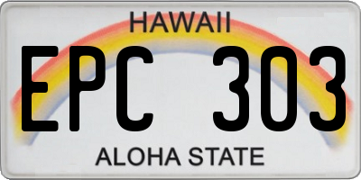 HI license plate EPC303