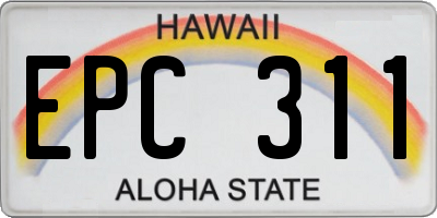 HI license plate EPC311