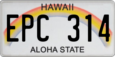 HI license plate EPC314