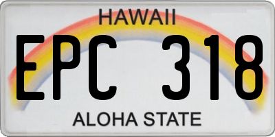 HI license plate EPC318