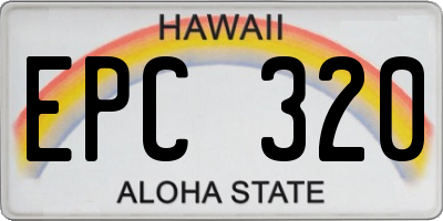 HI license plate EPC320