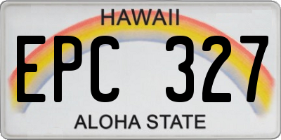 HI license plate EPC327