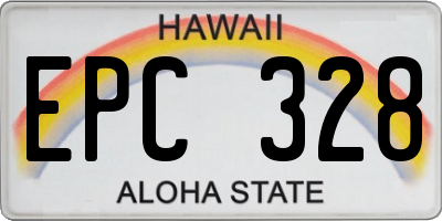 HI license plate EPC328