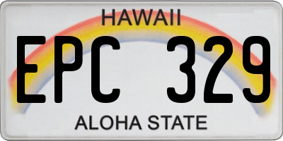 HI license plate EPC329