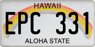 HI license plate EPC331