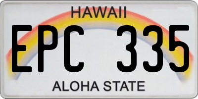 HI license plate EPC335