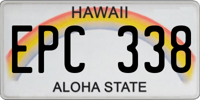 HI license plate EPC338