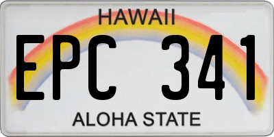 HI license plate EPC341