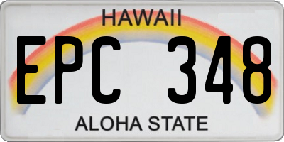 HI license plate EPC348