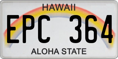 HI license plate EPC364