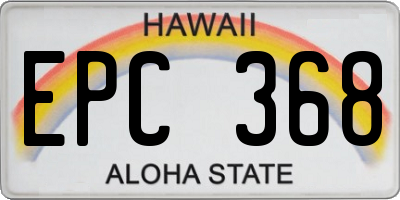 HI license plate EPC368