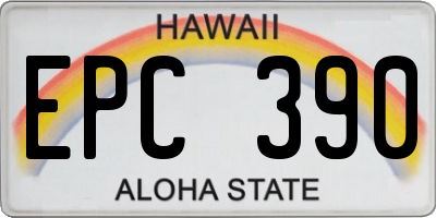 HI license plate EPC390