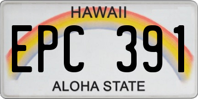 HI license plate EPC391