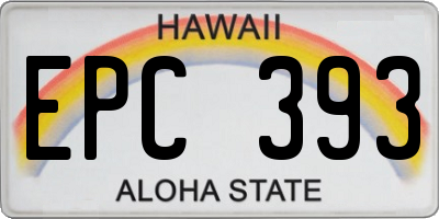 HI license plate EPC393