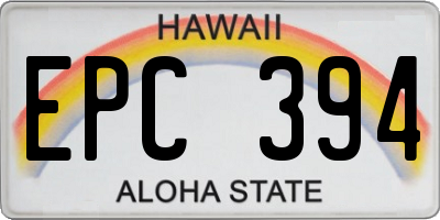HI license plate EPC394