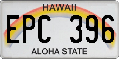 HI license plate EPC396