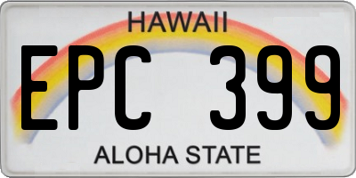 HI license plate EPC399