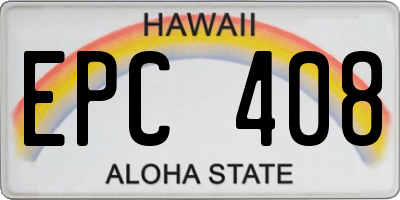 HI license plate EPC408