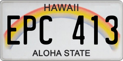 HI license plate EPC413