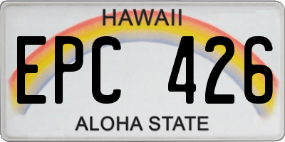 HI license plate EPC426