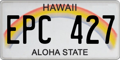 HI license plate EPC427