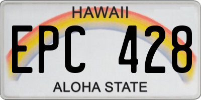 HI license plate EPC428