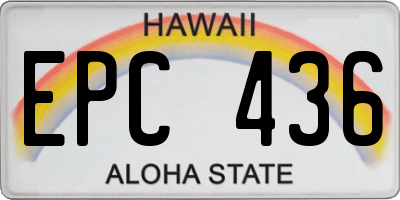 HI license plate EPC436