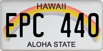 HI license plate EPC440