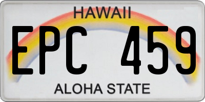 HI license plate EPC459