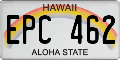 HI license plate EPC462