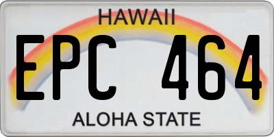 HI license plate EPC464
