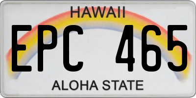 HI license plate EPC465