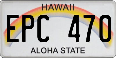 HI license plate EPC470
